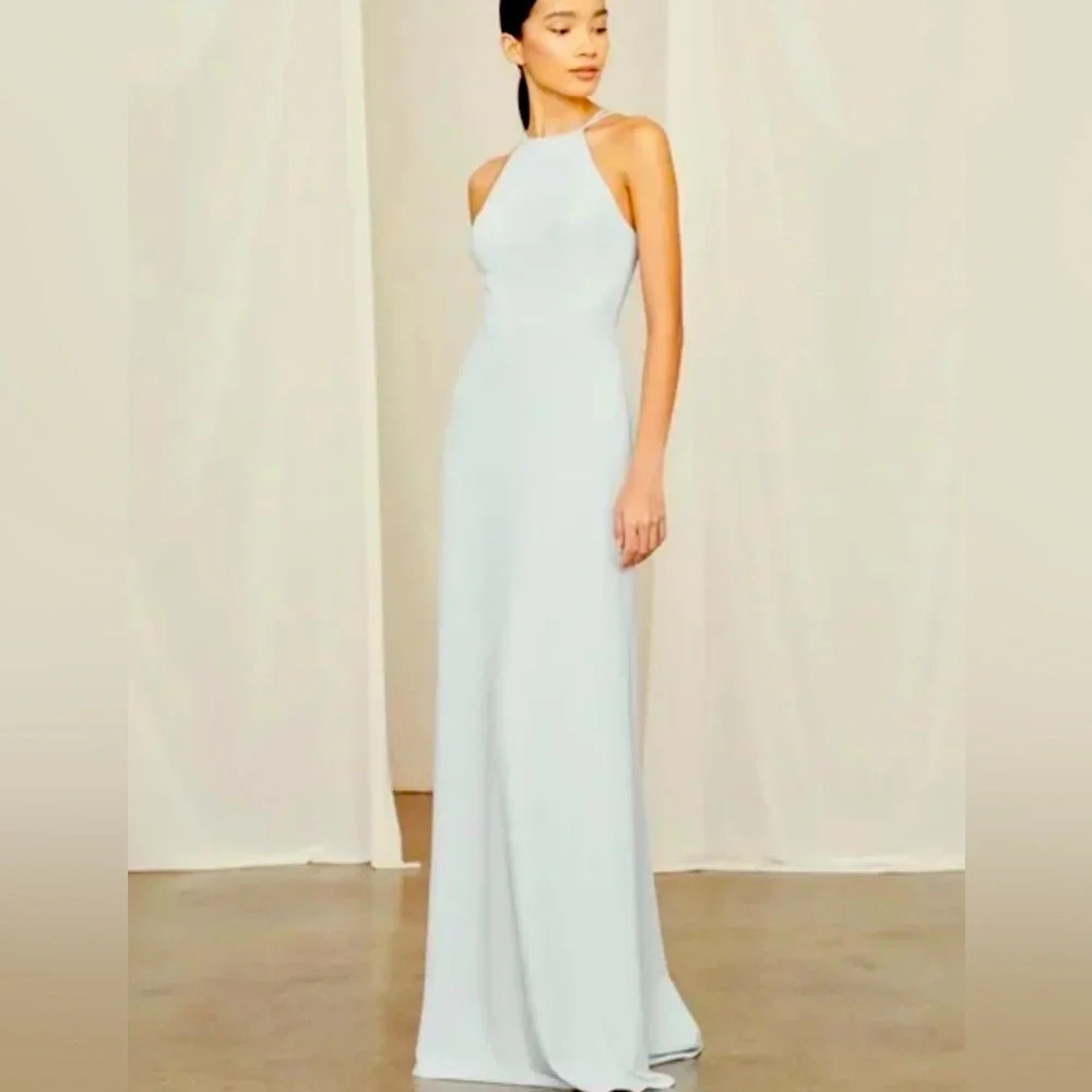 Amsale Emma Bridesmaid Prom Dress Mauve Size 12 - Picture 2 of 16